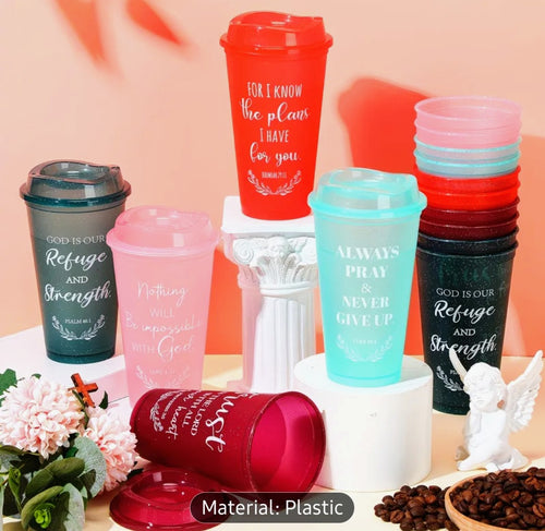 Bible verse coffee cup with lid
