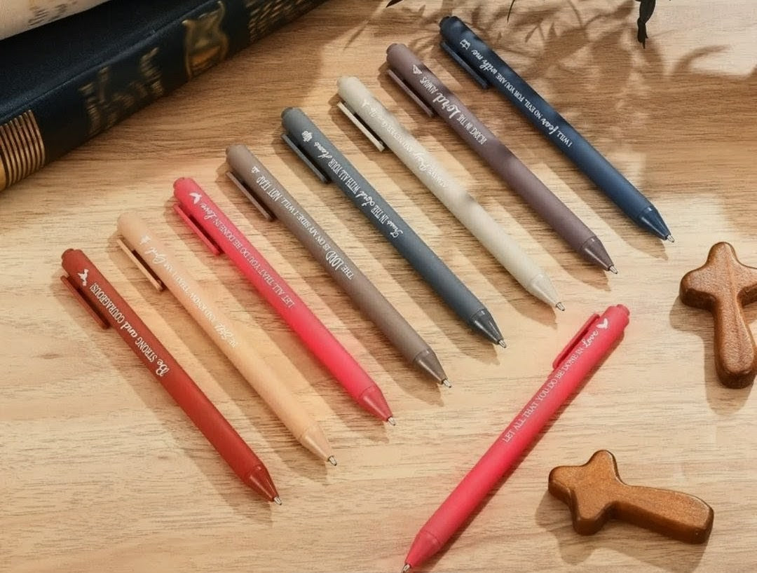 Religious pens with bible verses on each one